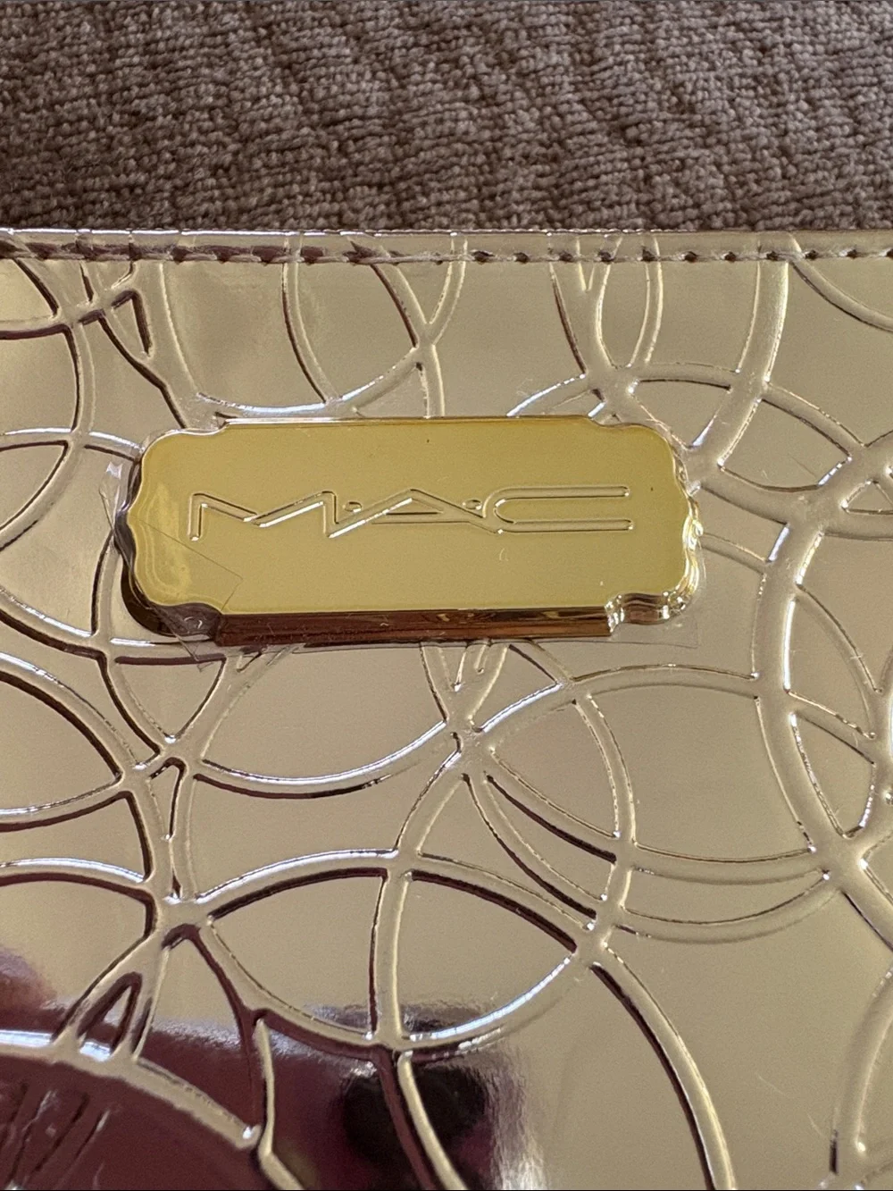 MAC Metallic Silver Cosmetic Pouch